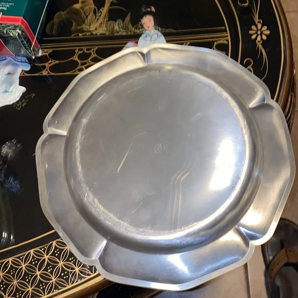 International Pewter Silver German 18th Century Antique Konigsberg Plate 11.5 in